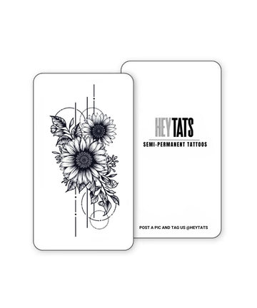 Abstract Sunflower - Semi Permanent Tattoo