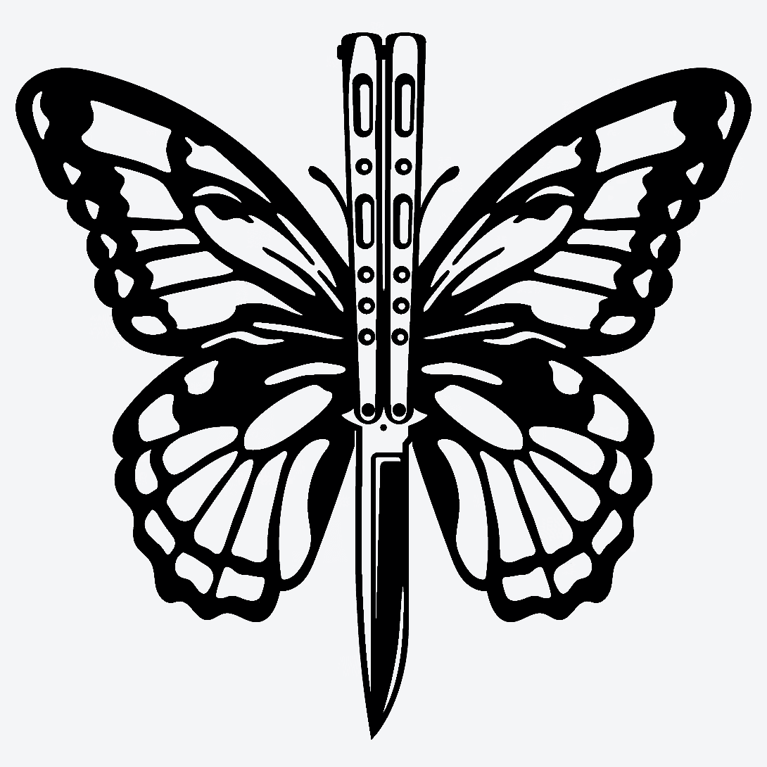 Butterfly Knife - Semi Permanent Tattoo