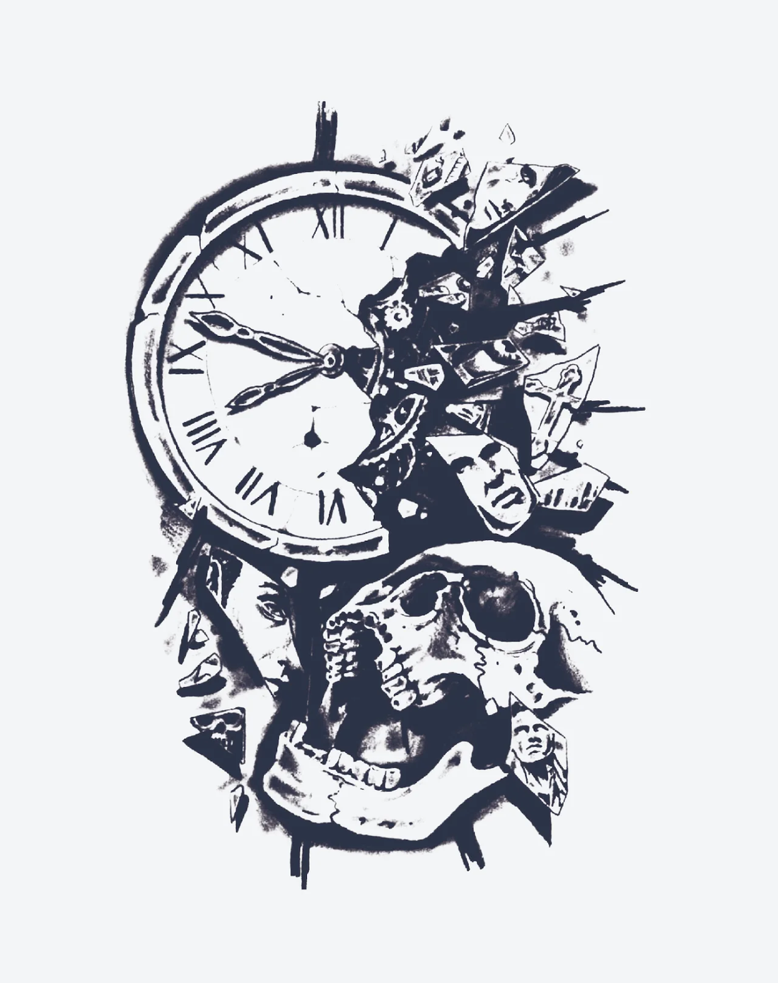 Shatered Time - Semi Permanent Tattoo