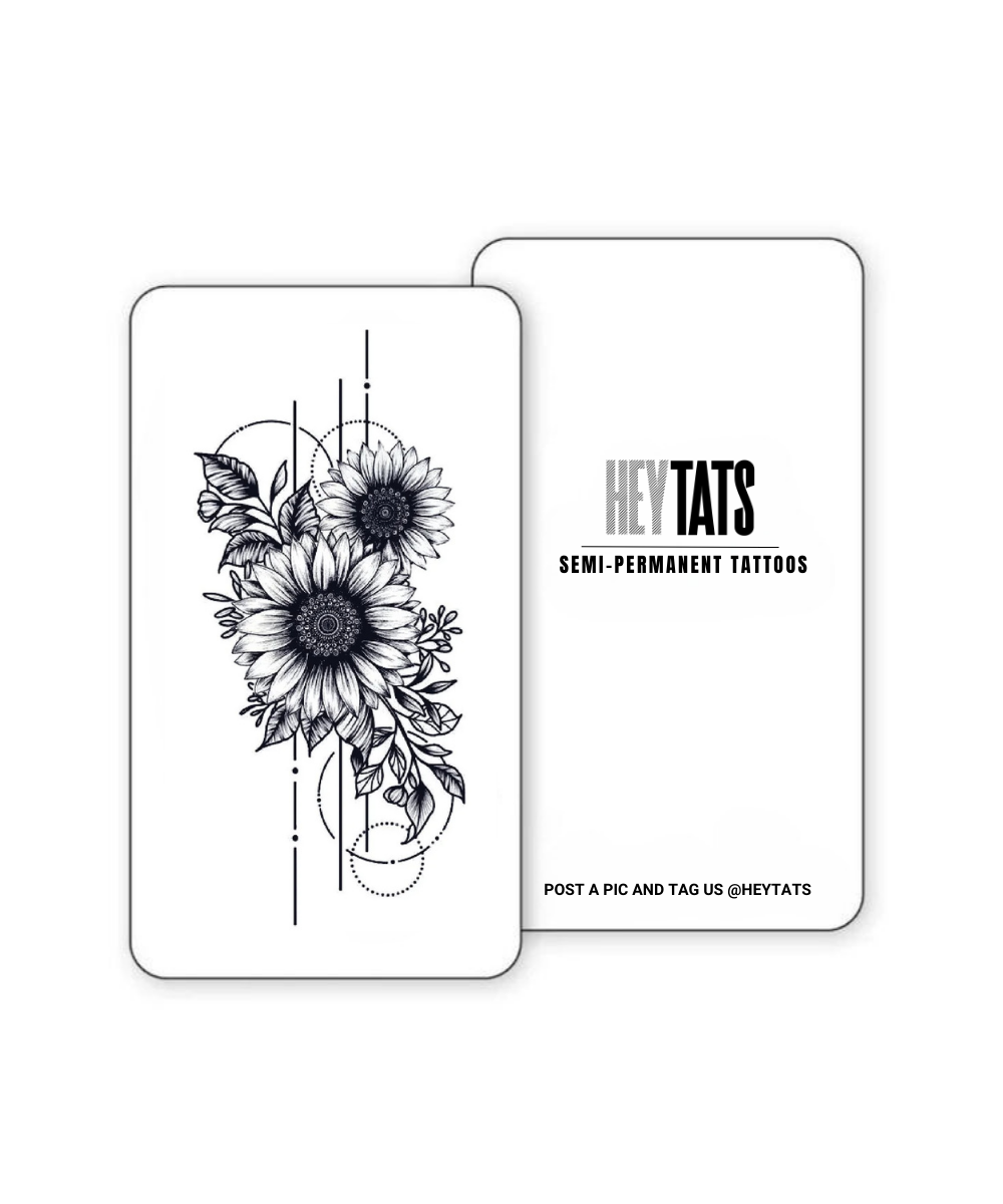 Abstract Sunflower - Semi Permanent Tattoo